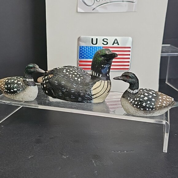 Duck Loon Figurines Resin Bird Decor Painted Animals Mallard Desk Decor - Picture 5 of 16